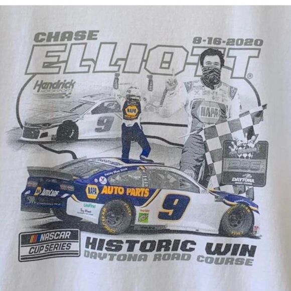 Vintage Y2K Chase Bill Elliot NASCAR white Racing t-shirt Size XL - Picture 2 of 5